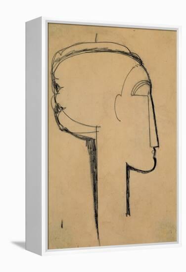 Head in Profile-Amedeo Modigliani-Framed Premier Image Canvas