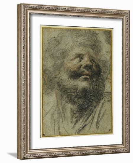 Head of a Bearded Man, Looking Up to the Right-Camillo Procaccini-Framed Giclee Print