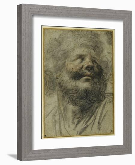 Head of a Bearded Man, Looking Up to the Right-Camillo Procaccini-Framed Giclee Print