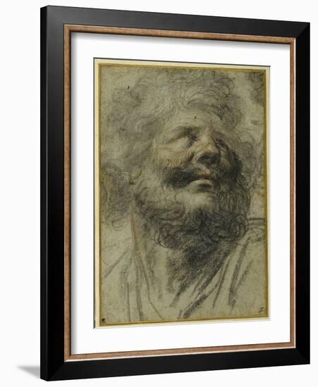 Head of a Bearded Man, Looking Up to the Right-Camillo Procaccini-Framed Giclee Print