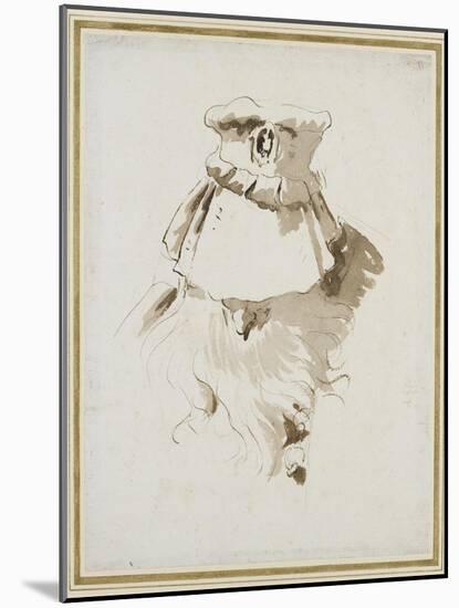 Head of a Bearded Man (Pen and Brown Ink with Brown Wash over Black Chalk on White Paper)-Giovanni Battista Tiepolo-Mounted Giclee Print