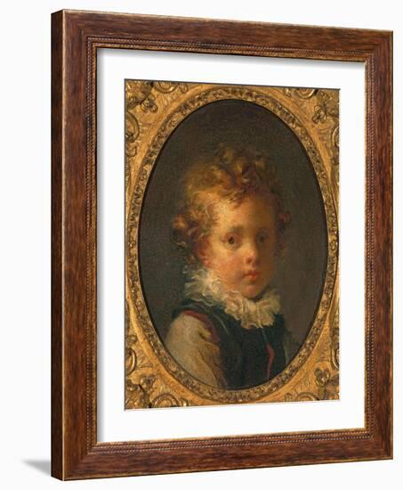 Head of a Boy (Alexandre-Evariste 'Fanfan' Fragonard), C.1785-Jean-Honore Fragonard-Framed Giclee Print