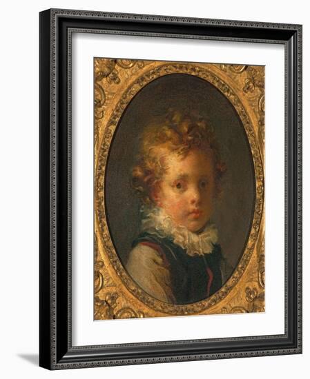 Head of a Boy (Alexandre-Evariste 'Fanfan' Fragonard), C.1785-Jean-Honore Fragonard-Framed Giclee Print