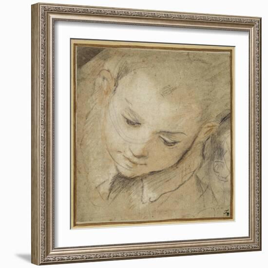 Head of a Boy Looking Down, 1583-Federico Barocci-Framed Giclee Print