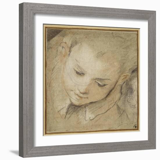 Head of a Boy Looking Down, 1583-Federico Barocci-Framed Giclee Print