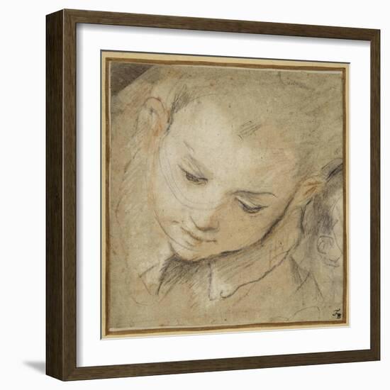 Head of a Boy Looking Down, 1583-Federico Barocci-Framed Giclee Print