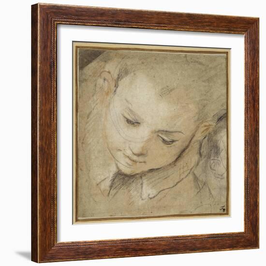 Head of a Boy Looking Down, 1583-Federico Barocci-Framed Giclee Print