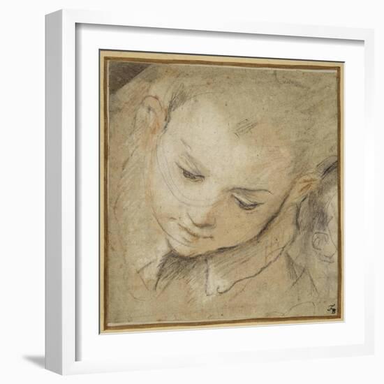 Head of a Boy Looking Down, 1583-Federico Barocci-Framed Giclee Print