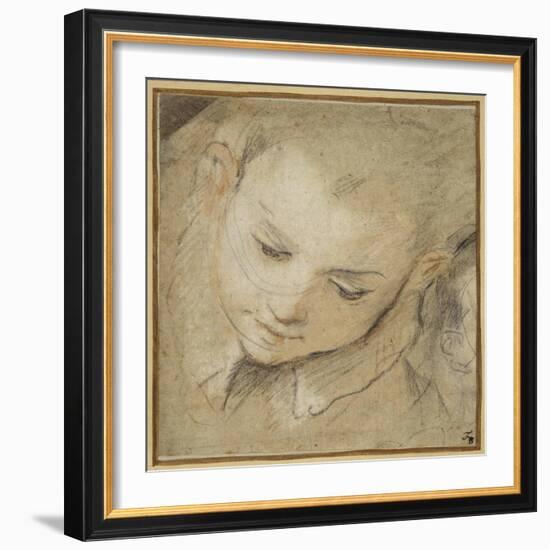 Head of a Boy Looking Down, 1583-Federico Barocci-Framed Giclee Print