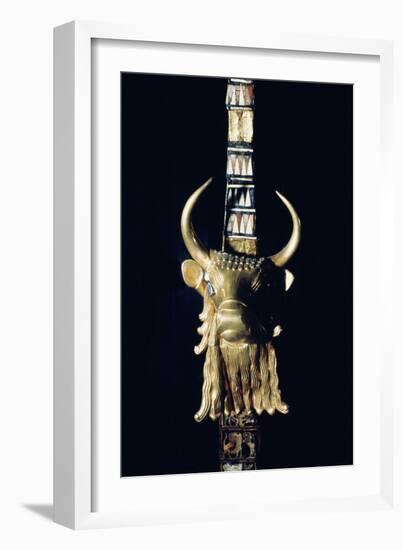 Head of a Bull, Decoration from a Harp, 2800-2300 BC-Mesopotamian-Framed Giclee Print