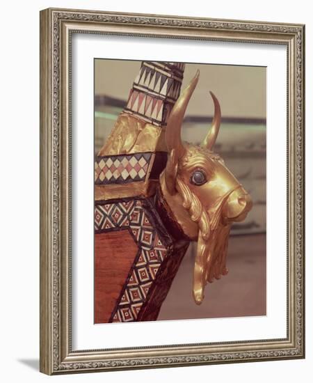 Head of a Bull, Decoration from a Harp, 2800-2300 BC-Mesopotamian-Framed Giclee Print