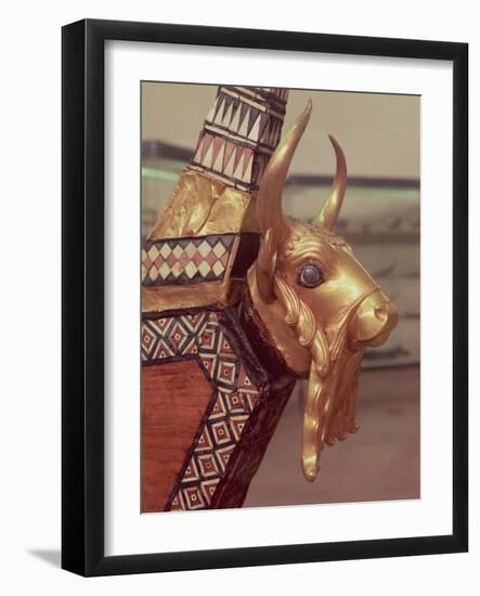 Head of a Bull, Decoration from a Harp, 2800-2300 BC-Mesopotamian-Framed Giclee Print