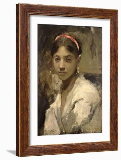 Head of a Capri Girl, 1878-John Singer Sargent-Framed Giclee Print