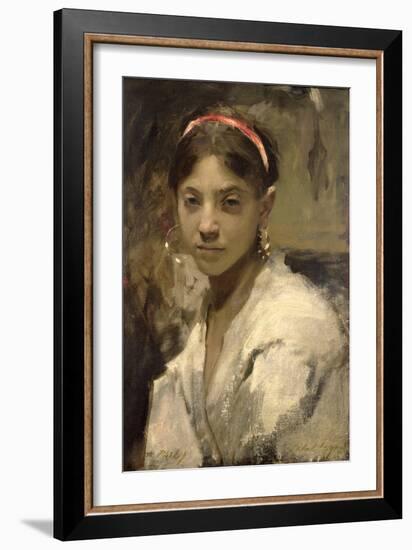 Head of a Capri Girl, 1878-John Singer Sargent-Framed Giclee Print