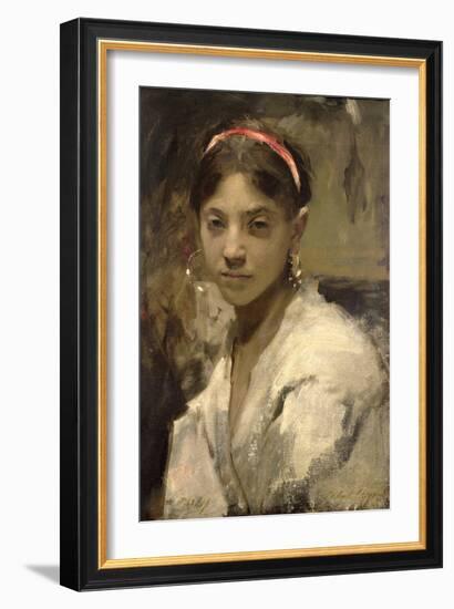 Head of a Capri Girl, 1878-John Singer Sargent-Framed Giclee Print