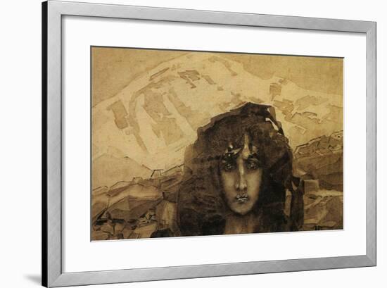 Head of a Demon, 1890-Mikhail Aleksandrovich Vrubel-Framed Giclee Print