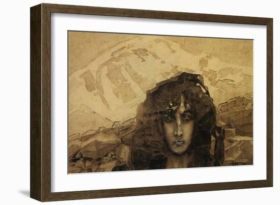 Head of a Demon, 1890-Mikhail Aleksandrovich Vrubel-Framed Giclee Print
