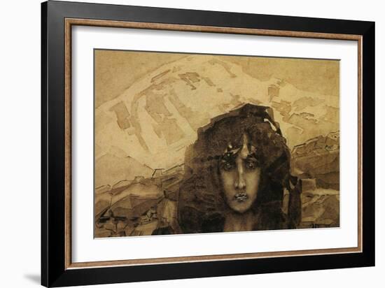 Head of a Demon, 1890-Mikhail Aleksandrovich Vrubel-Framed Giclee Print