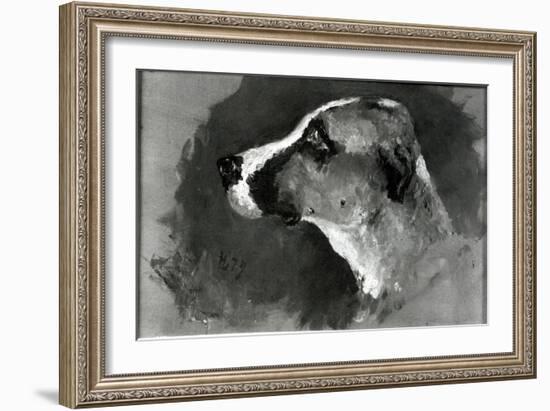 Head of a Dog with Short Ears, 1879-Henri de Toulouse-Lautrec-Framed Giclee Print