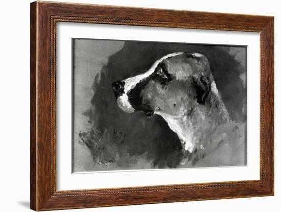 Head of a Dog with Short Ears, 1879-Henri de Toulouse-Lautrec-Framed Giclee Print