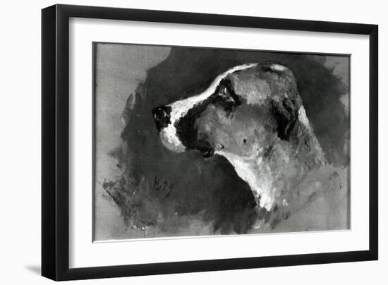 Head of a Dog with Short Ears, 1879-Henri de Toulouse-Lautrec-Framed Giclee Print