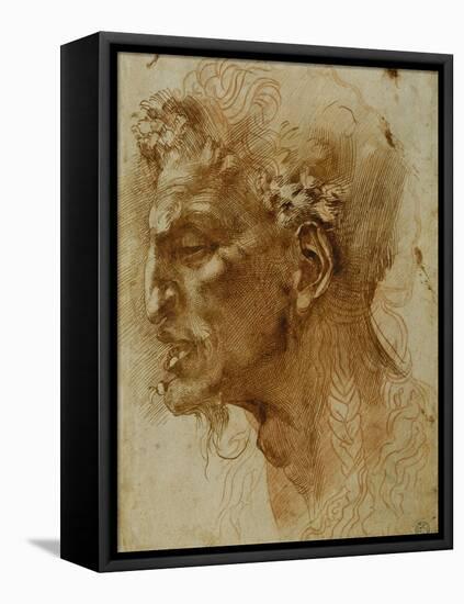 Head of a Faun-Michelangelo Buonarroti-Framed Premier Image Canvas