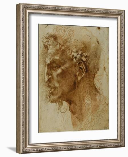 Head of a Faun-Michelangelo Buonarroti-Framed Giclee Print