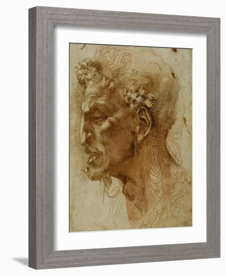 Head of a Faun-Michelangelo Buonarroti-Framed Giclee Print