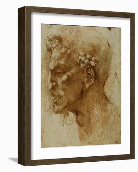 Head of a Faun-Michelangelo Buonarroti-Framed Giclee Print