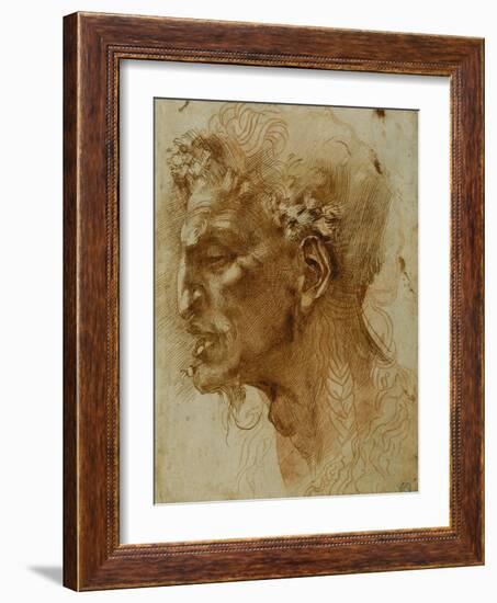 Head of a Faun-Michelangelo Buonarroti-Framed Giclee Print