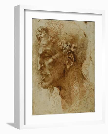 Head of a Faun-Michelangelo Buonarroti-Framed Giclee Print