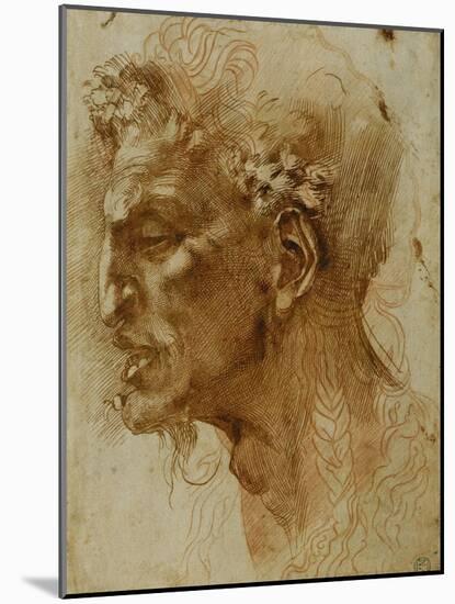 Head of a Faun-Michelangelo Buonarroti-Mounted Giclee Print