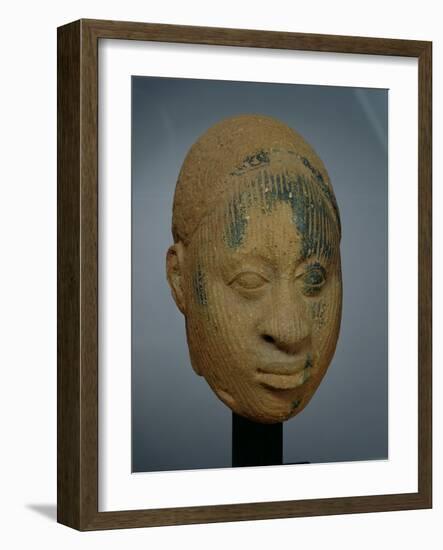 Head of a Figurine, from Ifa, Nigeria, 12th-14th Century-null-Framed Giclee Print