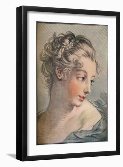 Head of a Girl, 18th century, (1916)-Francois Boucher-Framed Giclee Print