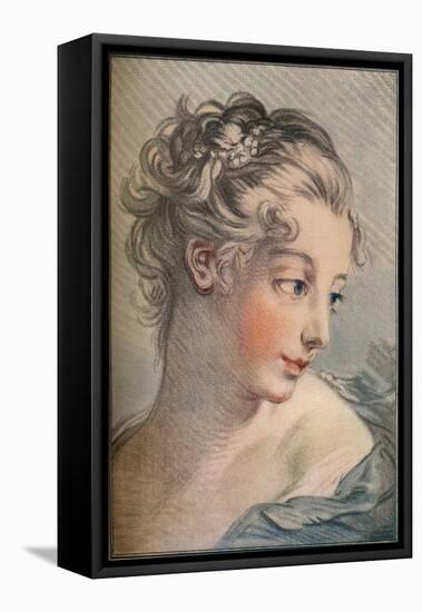 Head of a Girl, 18th century, (1916)-Francois Boucher-Framed Premier Image Canvas