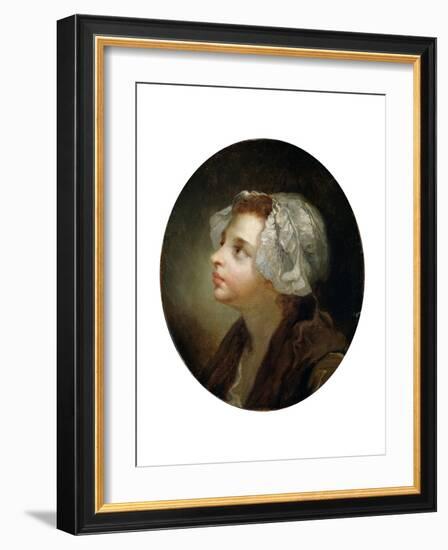 Head of a Girl, 18th Century-Jean-Baptiste Greuze-Framed Giclee Print