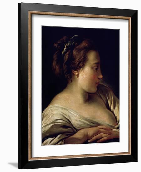 Head of a Girl, 18th Century-François Boucher-Framed Giclee Print