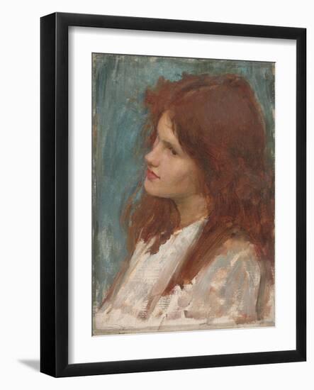 Head of a Girl, C. 1892-1900-John William Waterhouse-Framed Giclee Print