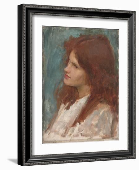 Head of a Girl, C. 1892-1900-John William Waterhouse-Framed Giclee Print