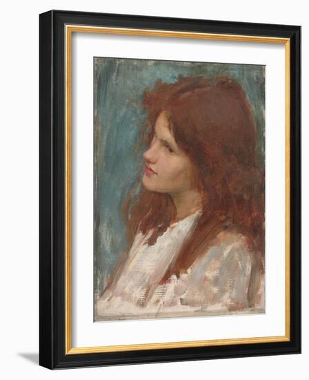 Head of a Girl, C. 1892-1900-John William Waterhouse-Framed Giclee Print