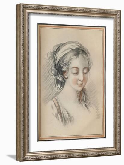 'Head of a Girl', c1746-Francois Boucher-Framed Giclee Print