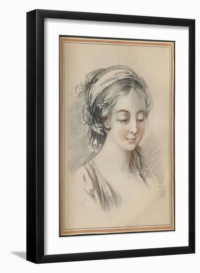 'Head of a Girl', c1746-Francois Boucher-Framed Giclee Print