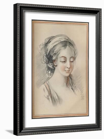 'Head of a Girl', c1746-Francois Boucher-Framed Giclee Print