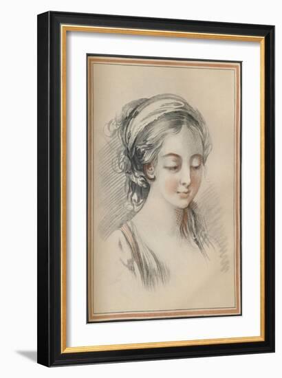 'Head of a Girl', c1746-Francois Boucher-Framed Giclee Print