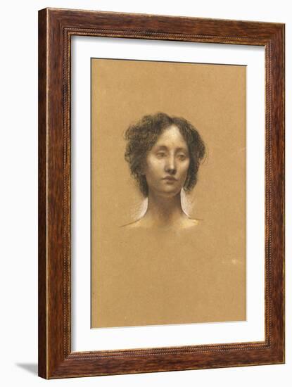 Head of a Girl (Coloured Chalks on Buff Paper)-Evelyn De Morgan-Framed Giclee Print