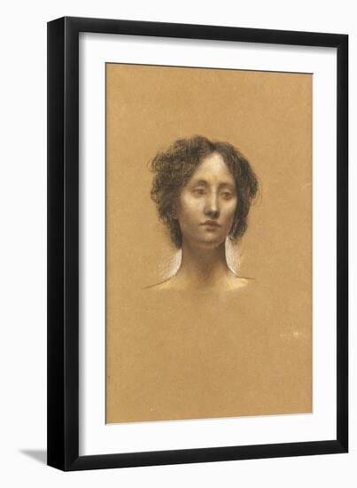 Head of a Girl (Coloured Chalks on Buff Paper)-Evelyn De Morgan-Framed Giclee Print