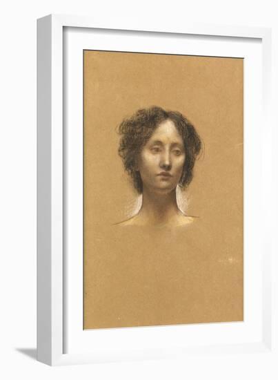 Head of a Girl (Coloured Chalks on Buff Paper)-Evelyn De Morgan-Framed Giclee Print