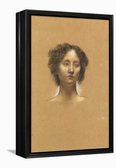 Head of a Girl (Coloured Chalks on Buff Paper)-Evelyn De Morgan-Framed Premier Image Canvas