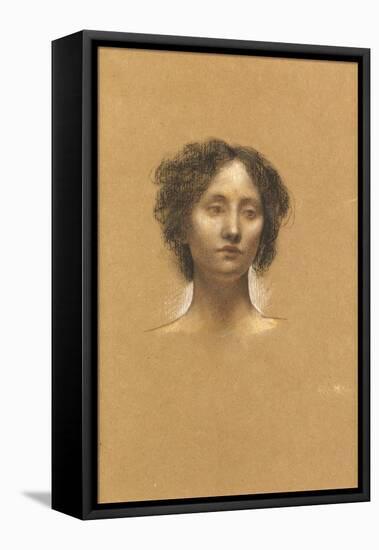 Head of a Girl (Coloured Chalks on Buff Paper)-Evelyn De Morgan-Framed Premier Image Canvas