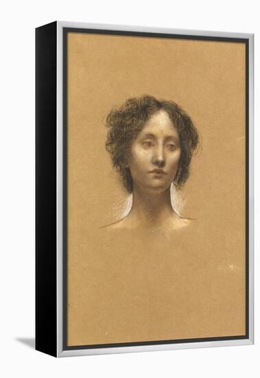 Head of a Girl (Coloured Chalks on Buff Paper)-Evelyn De Morgan-Framed Premier Image Canvas